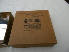 1940 fine Scottish silver hip flask by Hamilton and Inches in original box