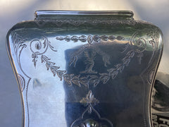 1761 really fine Georgian silver tea caddy by Peter Gillois great crests 360g