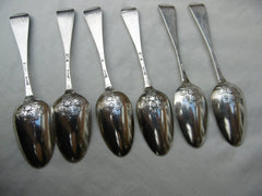 1760 fine set 0f Georgian picture back teaspoons Basket of Flowers great picture