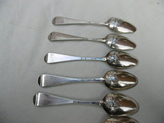 1760 fine set 0f Georgian picture back teaspoons Basket of Flowers great picture