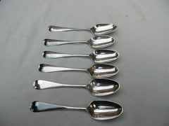 1760 fine set 0f Georgian picture back teaspoons Basket of Flowers great picture