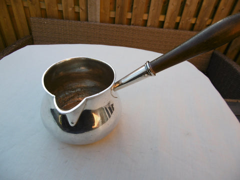 1810 impressive very large Georgian Brandy/Milk Pan 270 grams  Heron crest