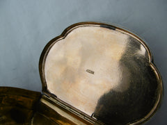 1730 fine large silver snuff box by RW lovely mirror initials 70g