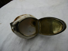 1740 fine large Silver mounted Cowie shell dated 1740 100g