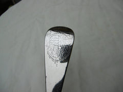 1750 impressive George 11 Rococo soup ladle with stunning Armorial 165g