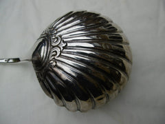 1750 impressive George 11 Rococo soup ladle with stunning Armorial 165g