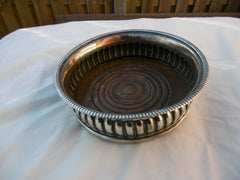 1805 very nice Georgian silver wine coaster by J Roberts 14cms diameter