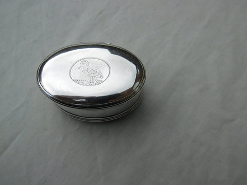 1820 lovely Georgian silver nutmeg grater with great Bird crest 60g