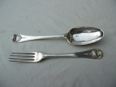 1750 very rare Hanoverian Thread Shell and Drop De Lamerie pattern historic crest see photos