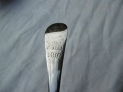1807 very good Georgian Channel Islands Jersey tablespoon by G Mauger dated 1807