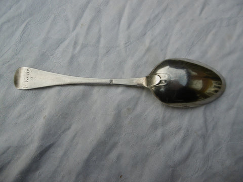 1780 rare Georgian Channel Islands Jersey tablespoon by G Mauger Regimental inscription