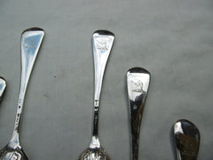 1750 beautiful set of 12 Georgian silver teaspoons with Cupid decoration 180g