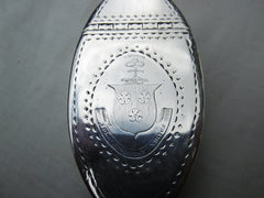 1800 rare Fine Irish silver snuff box by FBS wonderful Hamilton crest 76g