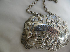 1834 nice William 1V Irish Baccus wine label Sherry