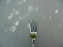 1760 rare Georgian 3 pronged silver dessert fork 27g
