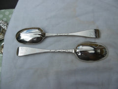 1721 very rare pair of Glasgow Rat tail Tablespoons by Robert Luke