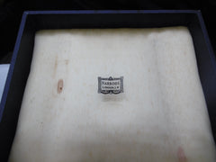 1955 very stylish large silver salt and pepper pots retailed by Harrods