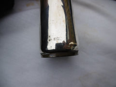 1955 very stylish large silver salt and pepper pots retailed by Harrods