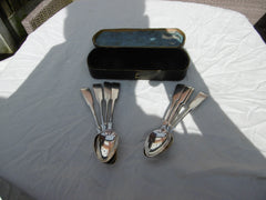 1820 fine set of 8 cased Montrose teaspoons by John Sturrock 155g