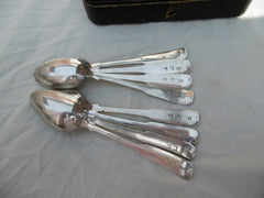 1820 fine set of 8 cased Montrose teaspoons by John Sturrock 155g