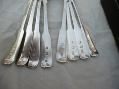 1820 fine set of 8 cased Montrose teaspoons by John Sturrock 155g