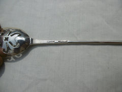 1755 lovely Georgian silver mote spoon by RP nice pierced decoration