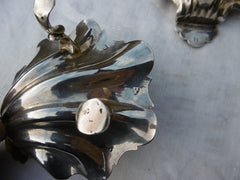 1754 very rare set of 3 Newcastle George 11 silver butter shells 316g