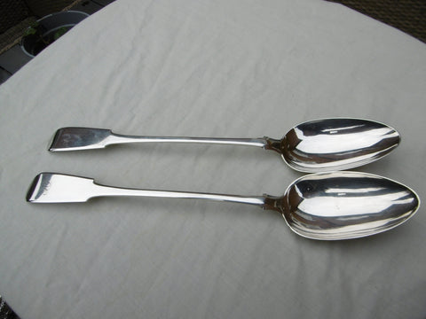 1830 fine pair of Perth Scottish provincial basting spoons by R Keay 240g