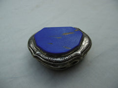 1740 lovely Georgian silver and Lapis Lazuli snuff box