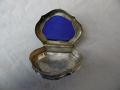 1740 lovely Georgian silver and Lapis Lazuli snuff box