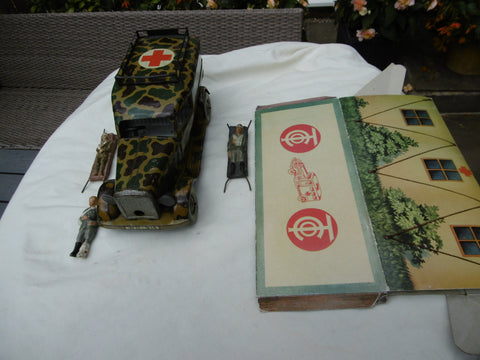 1936 Pre war rare Tipp Co tinplate Ambulance or Sanitatsauto with box and figures for sale