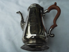 1744 stunning George 11 coffee pot by J Kincaid great hallmarks and Crest 20ozs