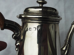 1744 stunning George 11 coffee pot by J Kincaid great hallmarks and Crest 20ozs
