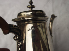 1744 stunning George 11 coffee pot by J Kincaid great hallmarks and Crest 20ozs
