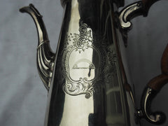1744 stunning George 11 coffee pot by J Kincaid great hallmarks and Crest 20ozs